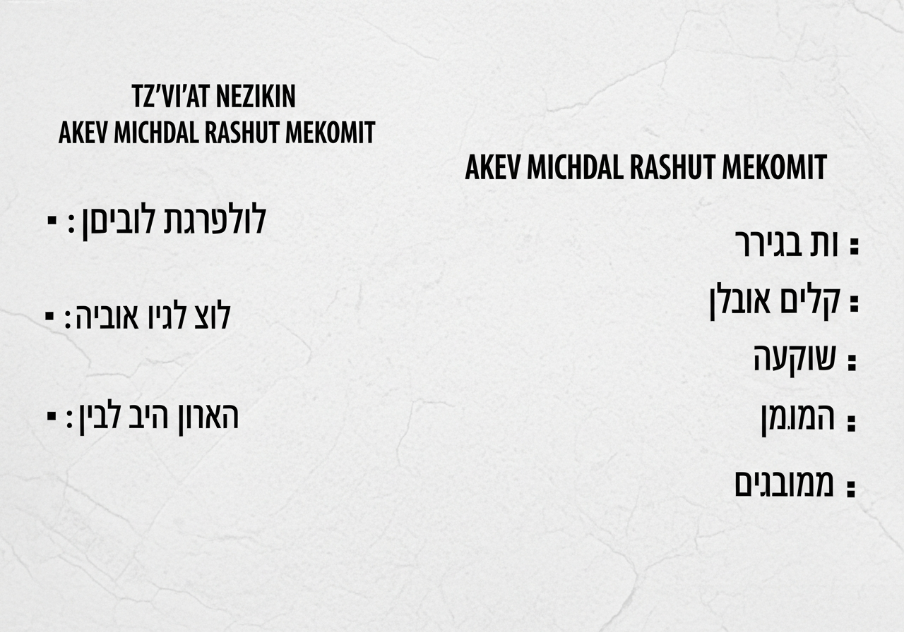 תביעה נגד העירייה נפילה ברחוב — מסמכים